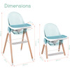 6 in 1 Deluxe High Chair, Blue - Highchairs - 6 - thumbnail