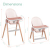 6 in 1 Deluxe High Chair, Pink - Highchairs - 6