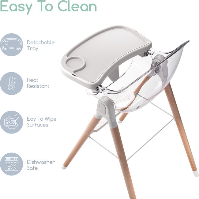 6 in 1 Deluxe High Chair, Grey - Highchairs - 7