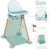 6 in 1 Deluxe High Chair, Blue - Highchairs - 8 - thumbnail