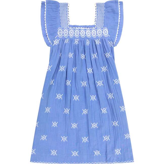 Women's Mini Sandrine Dress, Aegean Blue