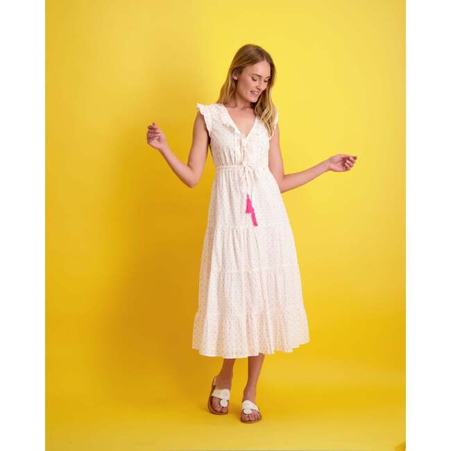 Women's Giselle Maxi Swiss Dot Dress, Neon - Dresses - 2