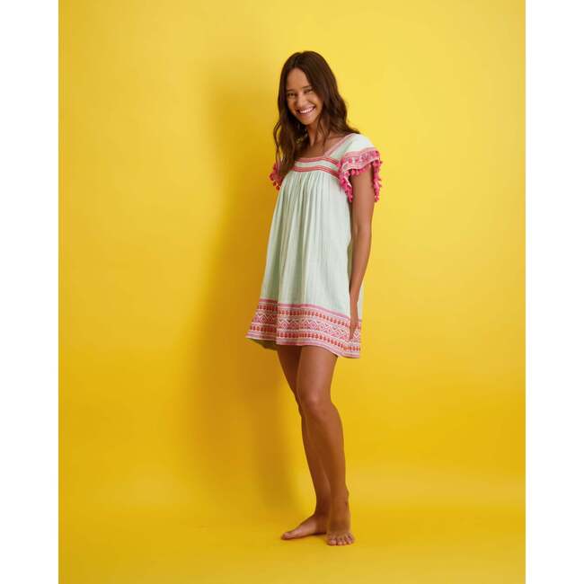 Women's Mini Sandrine Dress, Sea Mist - Dresses - 2