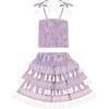 Louisa Smocked Stripe Top And Skirt Set, Pink And Blue - Mixed Apparel Set - 1 - thumbnail