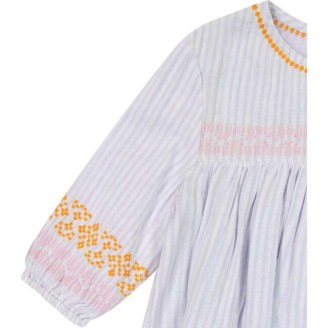 Ella Popover Stripe Dress, Lavendar - Dresses - 2