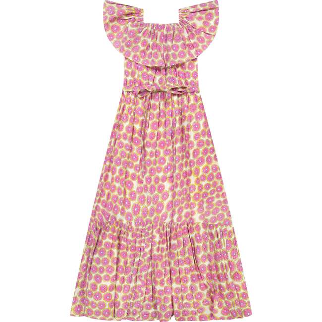 Benoite Off-Shoulder Citrus Maxi Dress, Pink