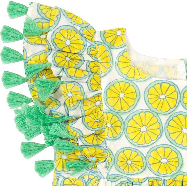 Anna Flutter Sleeve Citrus Romper, Yellow - Onesies - 2