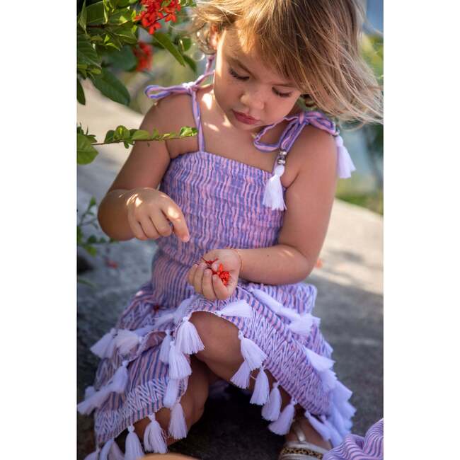 Louisa Smocked Stripe Top And Skirt Set, Pink And Blue - Mixed Apparel Set - 3