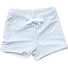 Checkered  Swim Shorts, Blue - Shorts - 1 - thumbnail