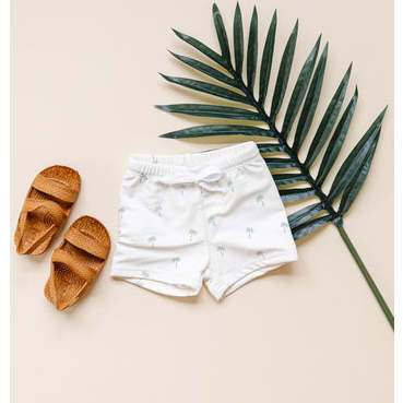 Palm Trees Swim Shorts, White