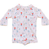 Floral Zip-Up Rash Guard, Pink - Rash Guards - 1 - thumbnail