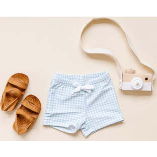 Checkered  Swim Shorts, Blue - Shorts - 3