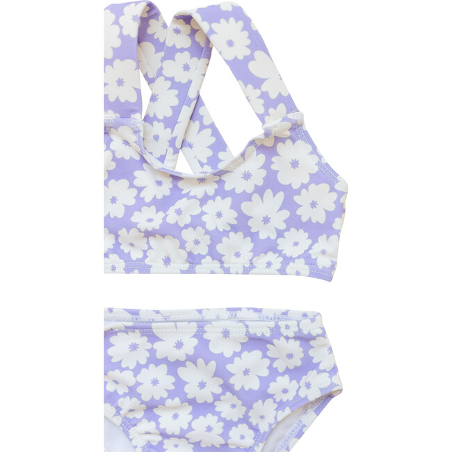 Floral Cross Back Bikini, Purple - Two Pieces - 2