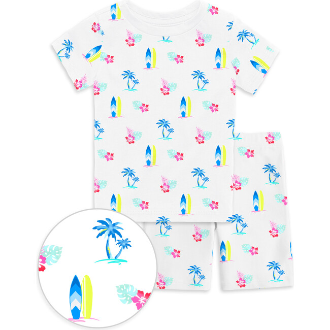 The Organic Short Sleeve Pajama Set, Surfs Up - Pajamas - 1