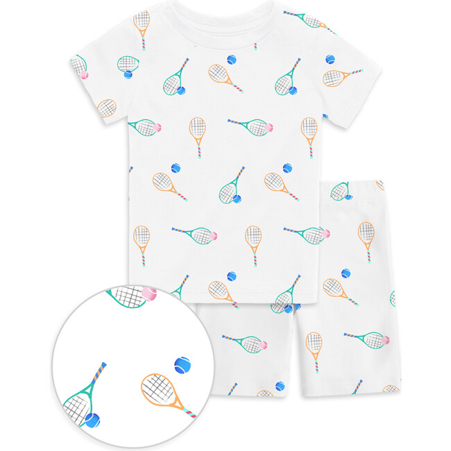 The Organic Short Sleeve Pajama Set, Malibu Tennis - Pajamas - 1