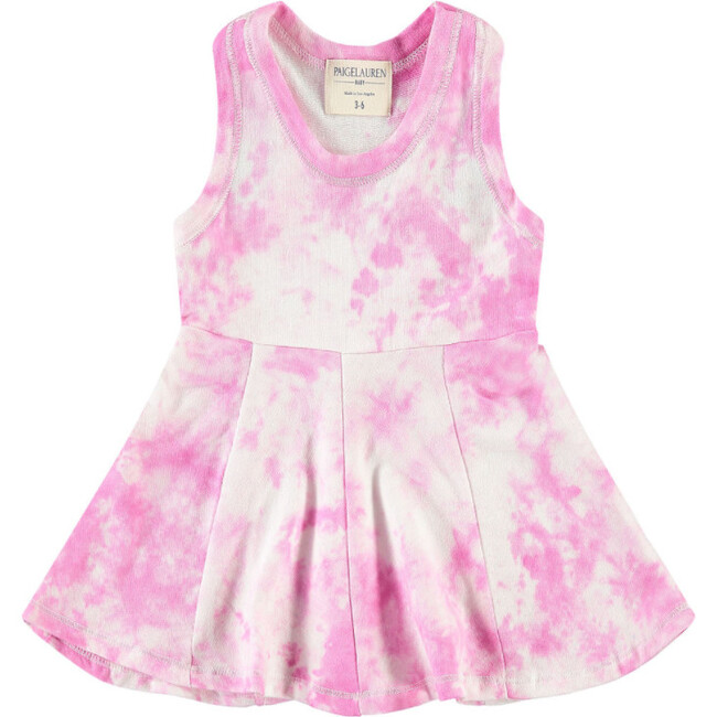 Whimzzz Splatter Slub French Terry Tie-Dye Tank Dress, Pink And Lavender