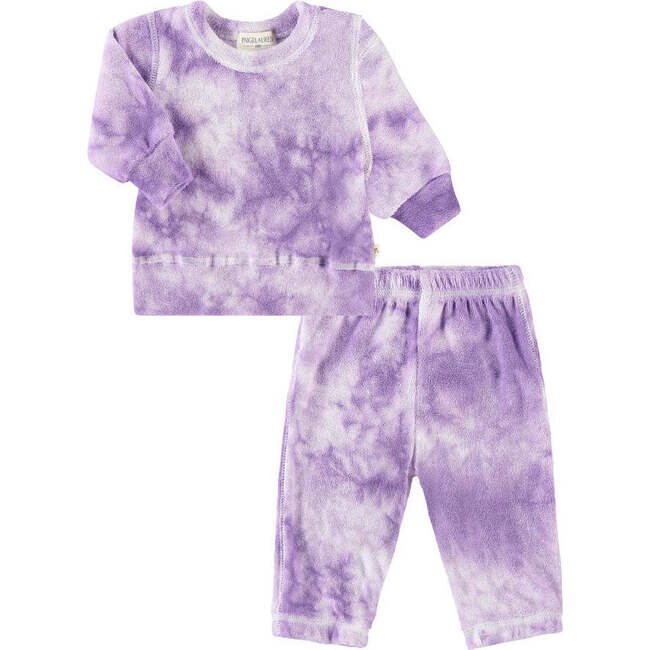 Whimzzz Organic Loop Terry Loungewear Set, Marble Purple