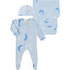 Take Home Moon And Star Slub Rib Cotton Set, Blue - Mixed Apparel Set - 1 - thumbnail