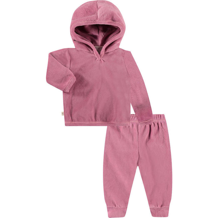 Galaxy Velour Hoodie And Legging Loungewear, Rose - Loungewear - 1