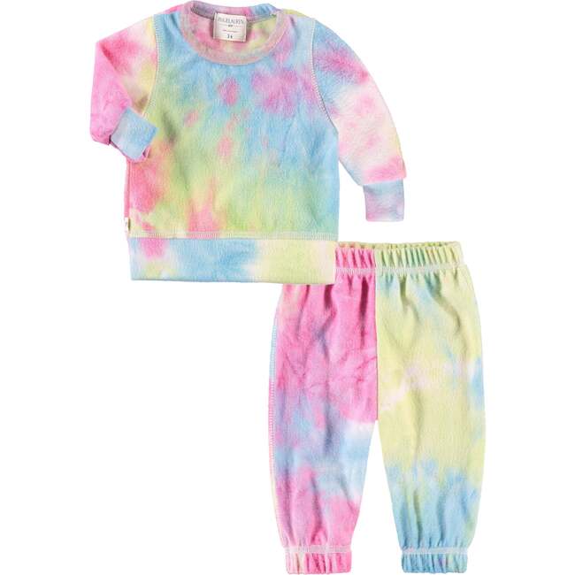 Cozy Hacci Tie-Dye Loungewear, Multi Pink And Blue And Green