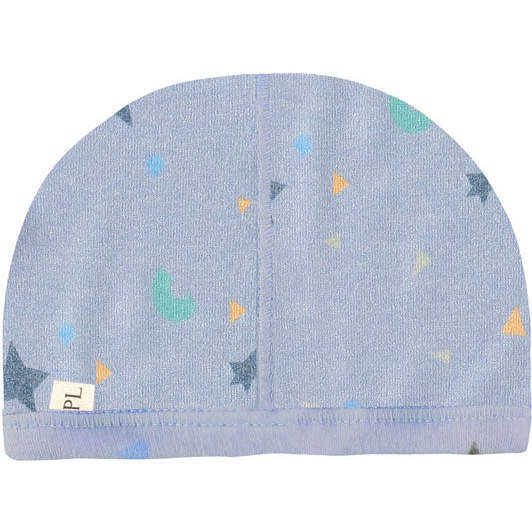 Galaxy Take Home Hacci Confetti Romper Blanket and Cap Set, Confetti Blue - Mixed Apparel Set - 3