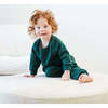 Cozy 3/4 Oversized Organic Blanket Blend Loungewear Set, Dark Green - Mixed Apparel Set - 2
