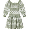 Seraphine Shirred Bodice Embroidered Dress, Kakhi - Dresses - 1 - thumbnail
