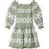 Seraphine Shirred Bodice Embroidered Dress, Kakhi - Dresses - 2