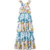 Fleur Floral 4-Tired Ruffle Cross-Over Open Back Dress, Multicolors - Dresses - 1 - thumbnail