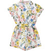 Fleur Short Sleeve Floral Print Romper, White And Multicolors - Rompers - 2