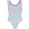 Liberty Stripes One-Piece Swimsuit, Pink, Blue And Green - One Pieces - 1 - thumbnail