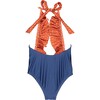 Sparkly Blue One-Piece Swimsuit, Blue And Brick - One Pieces - 2