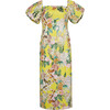Women's Karene Sweetheart Neck A-Line Midi Dress, Lemon Zest Cornucopia - Dresses - 1 - thumbnail