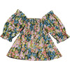 Kit 3/4 Puff Sleeve Peplum Top, Blush Fields - Blouses - 1 - thumbnail