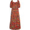 Women's Quinn Ruched Sweetheart Neck Dress, Cherry Bouquet - Dresses - 1 - thumbnail