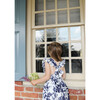 Sage Poplin Ruffle Shoulder Dress, Navy Vintage Floral - Dresses - 2