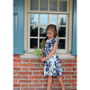 Sage Poplin Ruffle Shoulder Dress, Navy Vintage Floral - Dresses - 4
