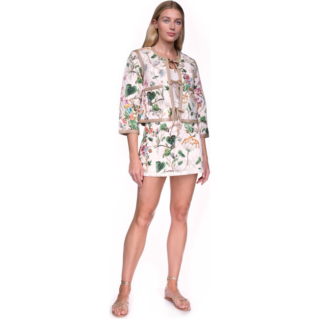 Women's Marissa Cropped Jacket, Whimsical Ivory X Khaki - Jackets - 2
