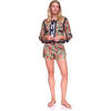 Women's Violet High Waist Wide Cut Short, Poppy Fields - Shorts - 3