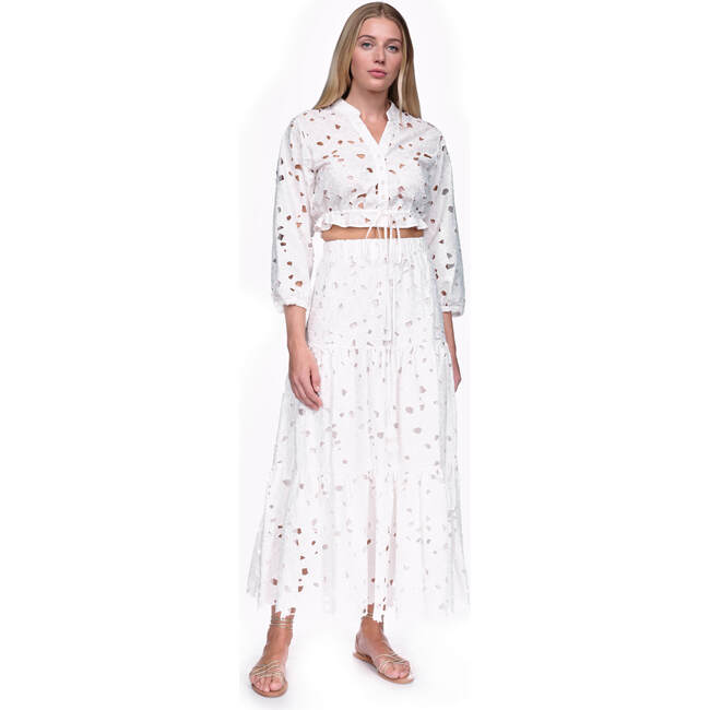Women's Melanie Scalloped Skirt, White Eyelet - Skirts - 2