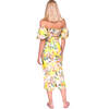 Women's Karene Sweetheart Neck A-Line Midi Dress, Lemon Zest Cornucopia - Dresses - 3