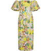 Women's Karene Sweetheart Neck A-Line Midi Dress, Lemon Zest Cornucopia - Dresses - 4
