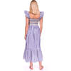 Women's Ruby Short Fluter Sleeve Dress, Stripe Navy Novelty - Dresses - 3