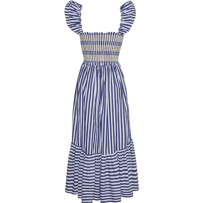 Women's Ruby Short Fluter Sleeve Dress, Stripe Navy Novelty - Dresses - 4
