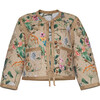 Women's Marissa Cropped Jacket, Whimsical Ivory X Khaki - Jackets - 4