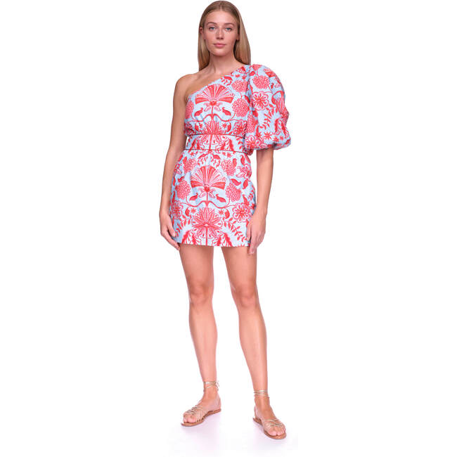 Women's Danielle 3/4 Bubble Sleeve Mini Dress, Dew Cherry Bellagio - Dresses - 3