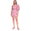 Women's Danielle 3/4 Bubble Sleeve Mini Dress, Dew Cherry Bellagio - Dresses - 3
