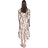 Women's Blue Hill Square Neck Structured Sleeve Dress, Whimsical Ivory - Dresses - 3