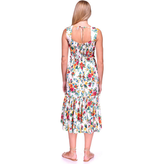 Women's Claire Square Neck Dress, Ivory Bouquet - Dresses - 4