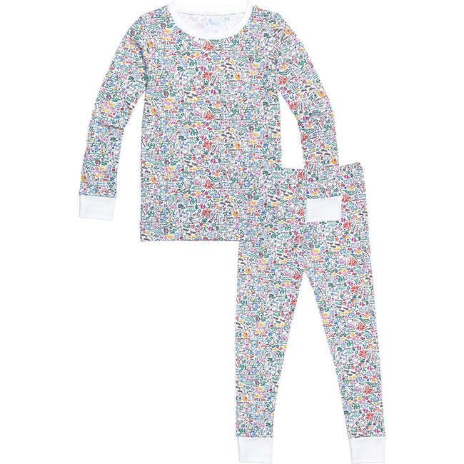 Bunny Garden Two-Piece Pajamas, Multicolors